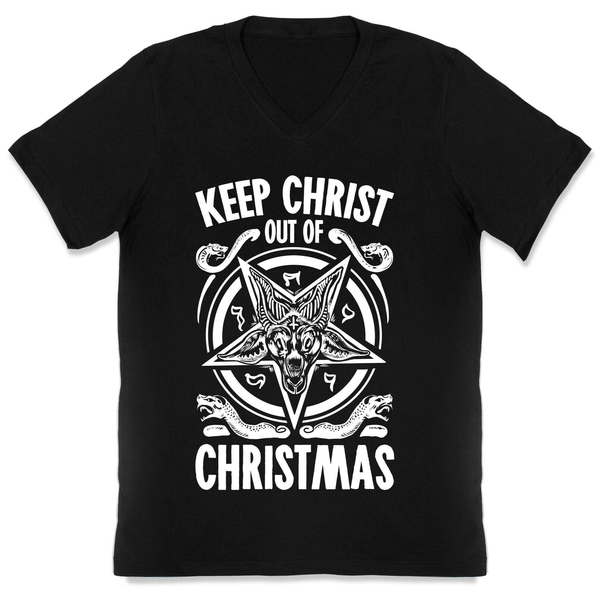 Keep Christ Out of Christmas Baphomet  V-Neck